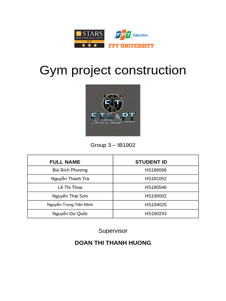 Gym Project Construction Plan Overview | PDF | Physical Fitness | Brand