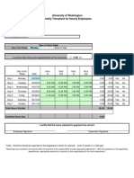 Sample University of Washington Weekly Timesheet For Hourly Employees