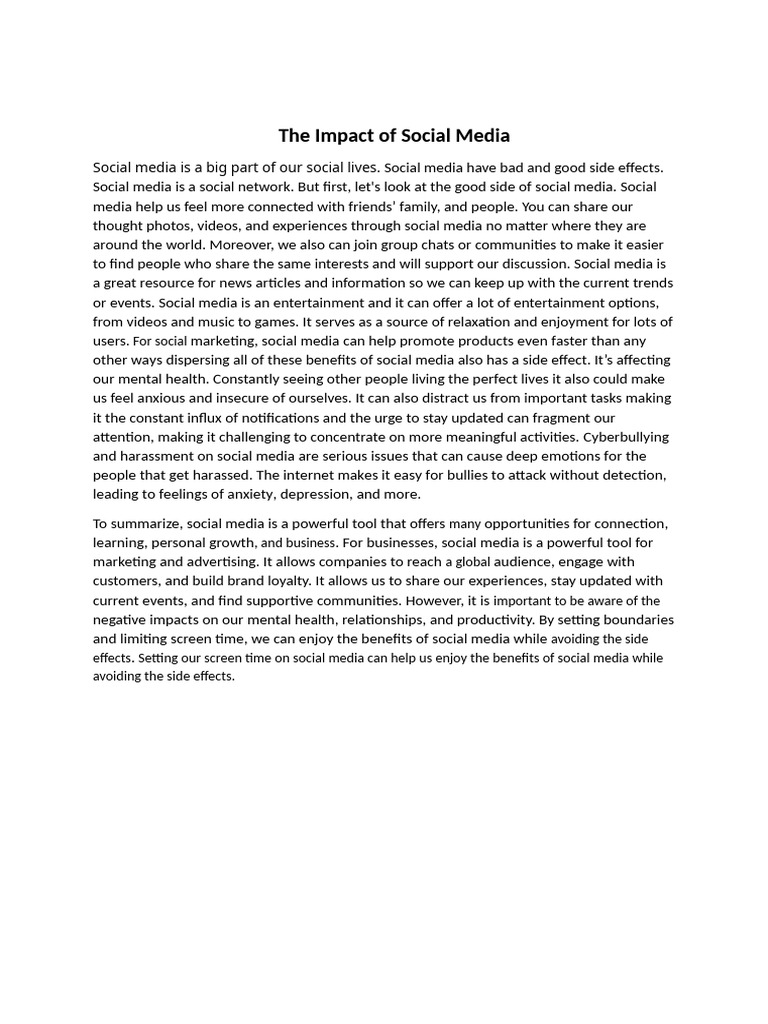 The Dual Impact of Social Media | PDF
