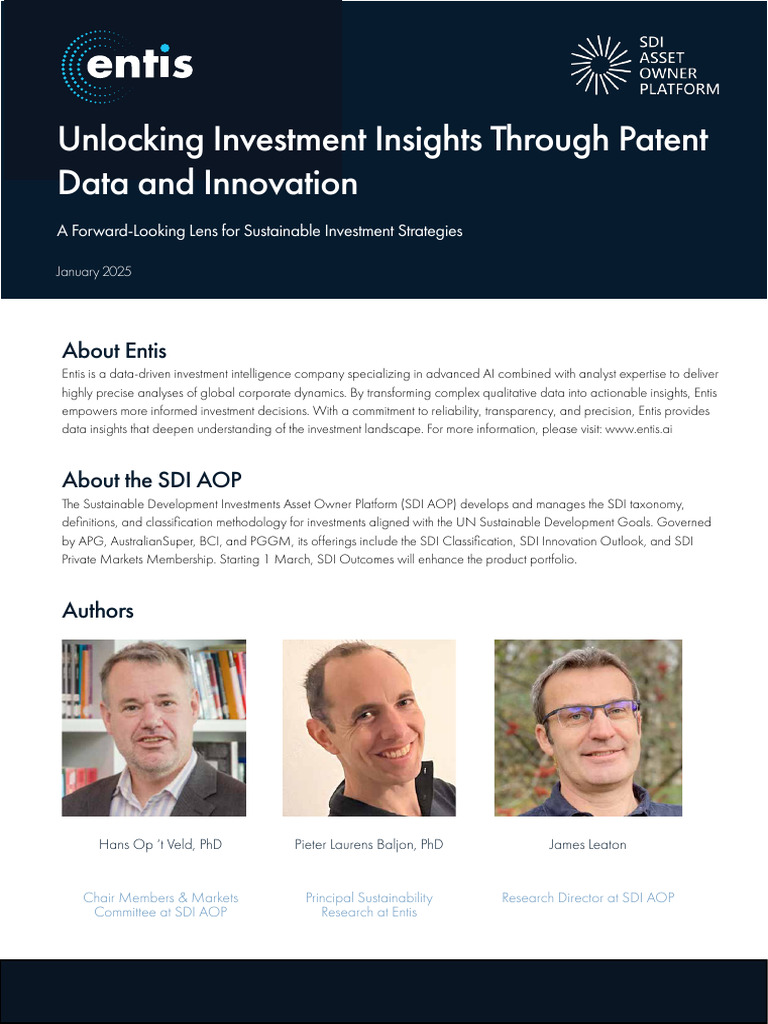 Whitepaper Sdi Innovation Outlook Entis and Sdi Aop January 2025 | PDF ...