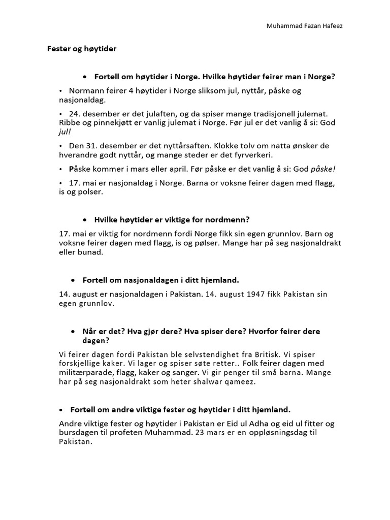 Fester Og Høytider | PDF