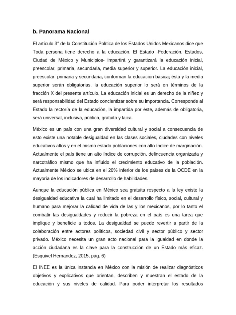 Desigualdad y Calidad Educativa en México | PDF | Enseñando | Aprendizaje