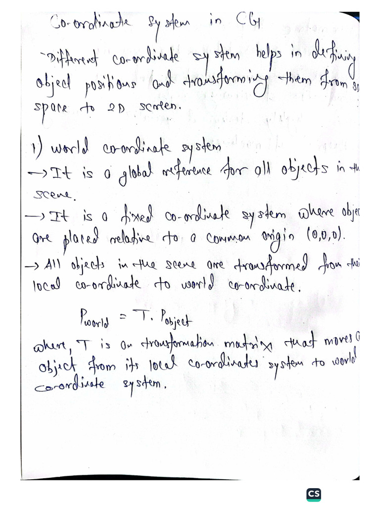 CP Ordinate System | PDF