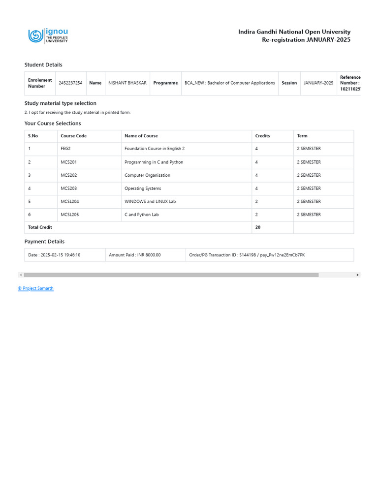 BCA Re-registration January 2025 Details | PDF