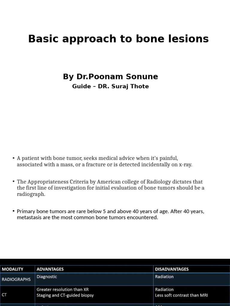 Basic approach to bone lesions | PDF | Bone | Ct Scan