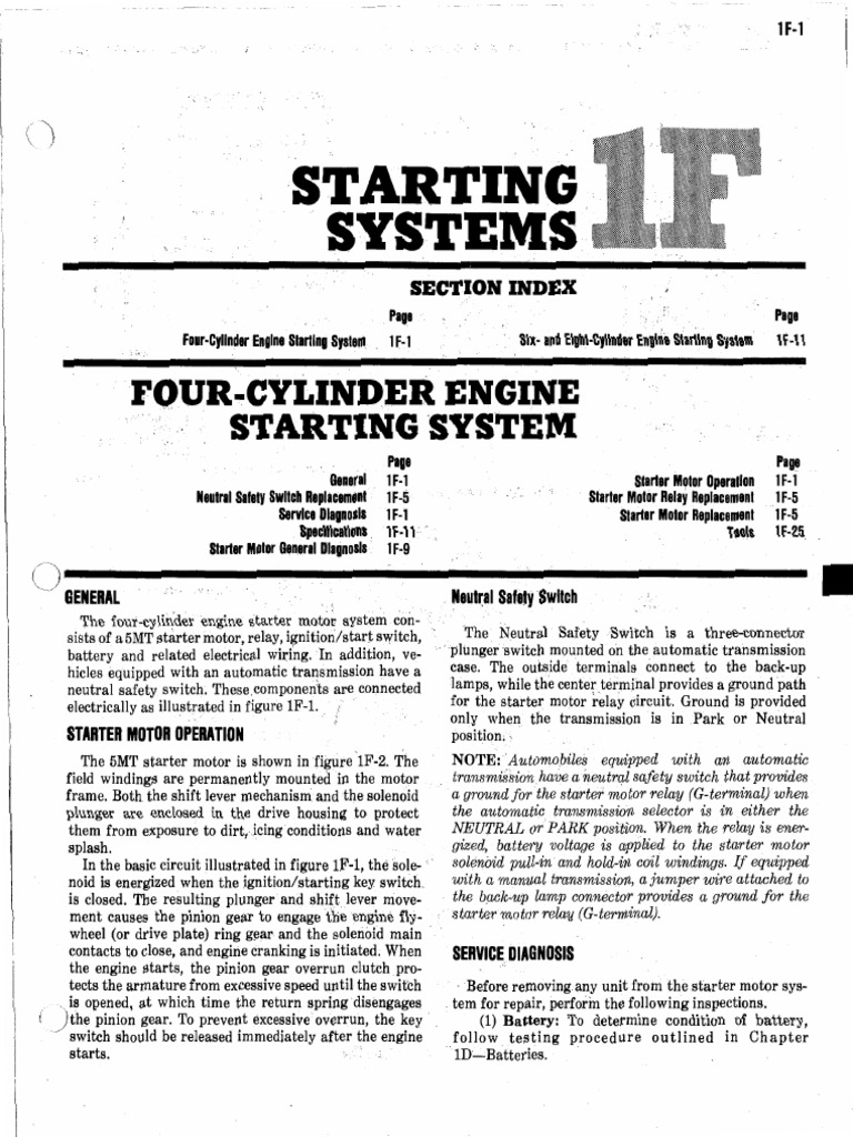 JEEP 1982 Part+1+Section+F | PDF | Relay | Switch
