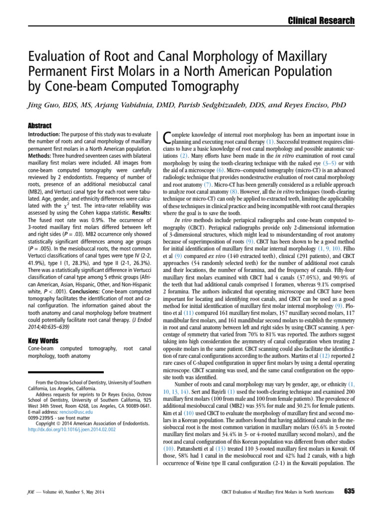 4 Evaluation of Root and Canal Morphology of Maxillary Guo | PDF ...