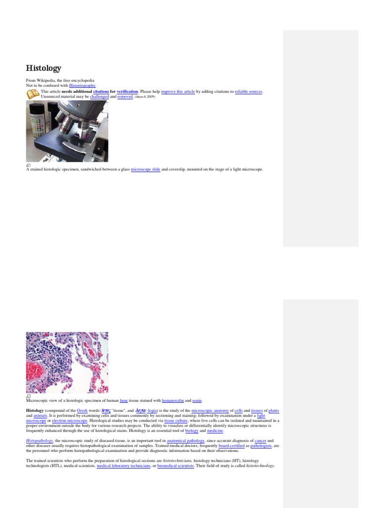 Histology Fixation (Histology) Histology