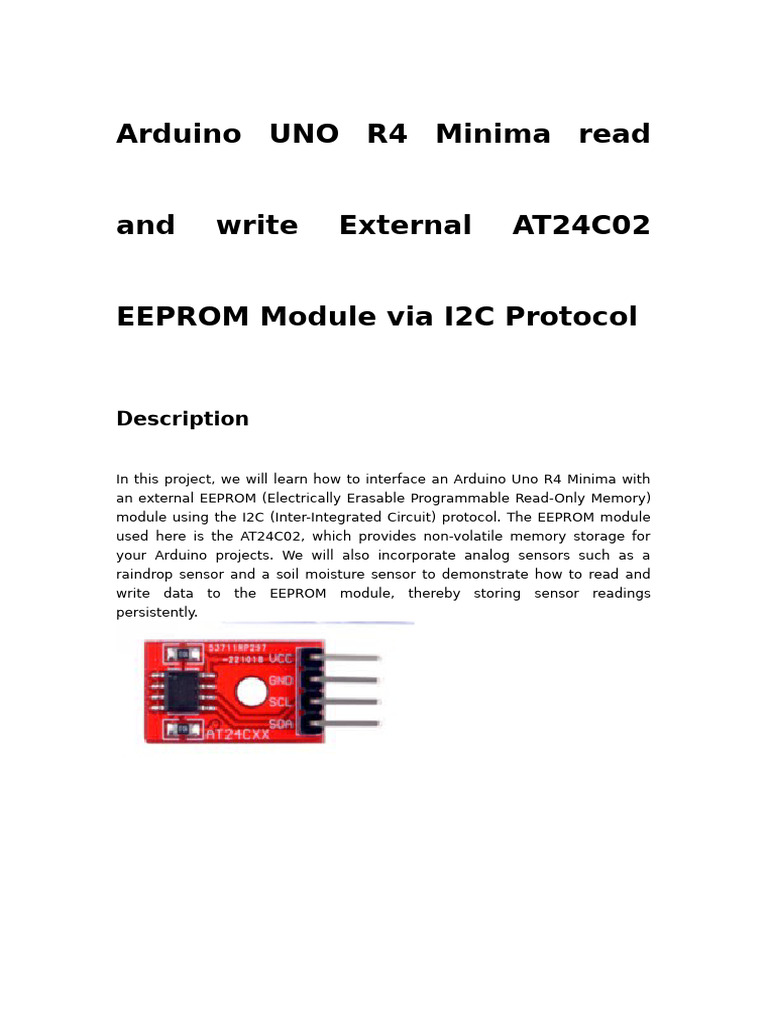 Chapter - 5 - Arduino UNO R4 Minima Read and Write External AT24C02 ...