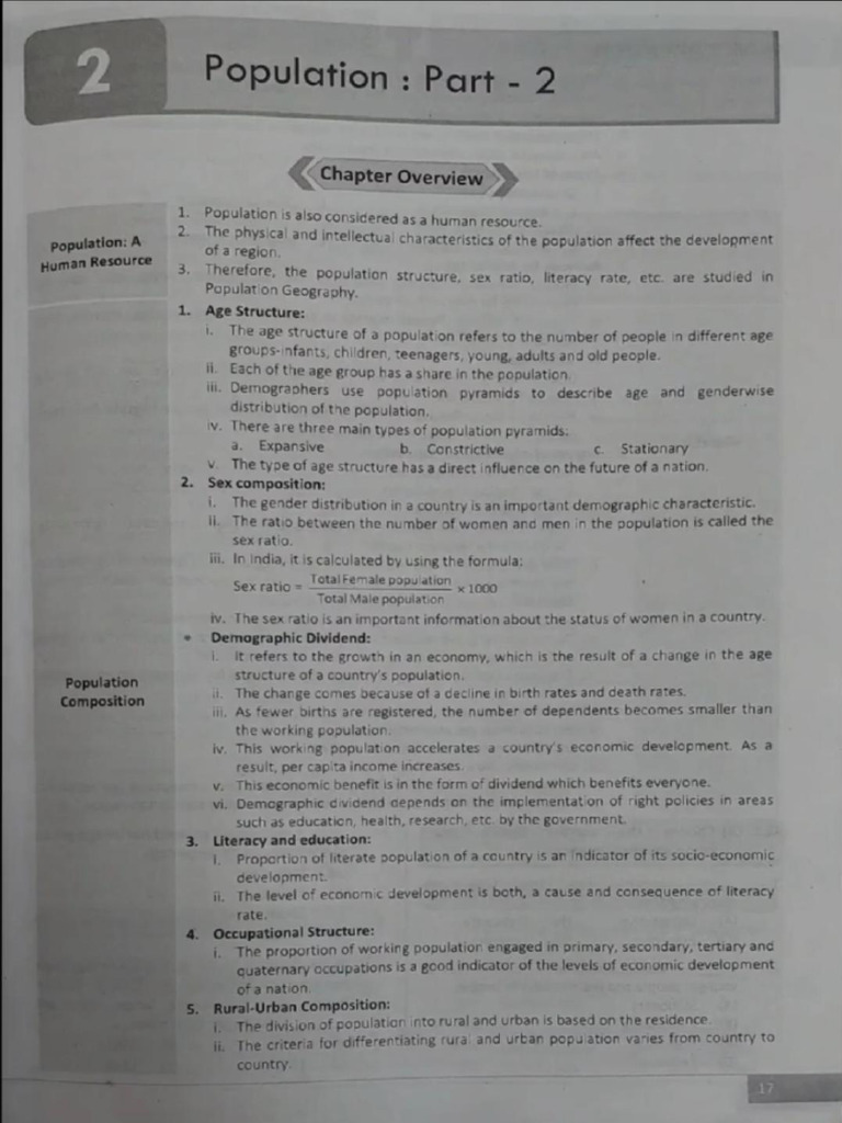 Geography Digest Lesson-2 Population Part-2 12th Science MH Board | PDF ...