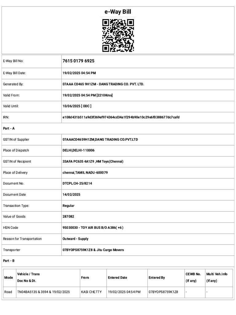 E-Way Bill System | PDF