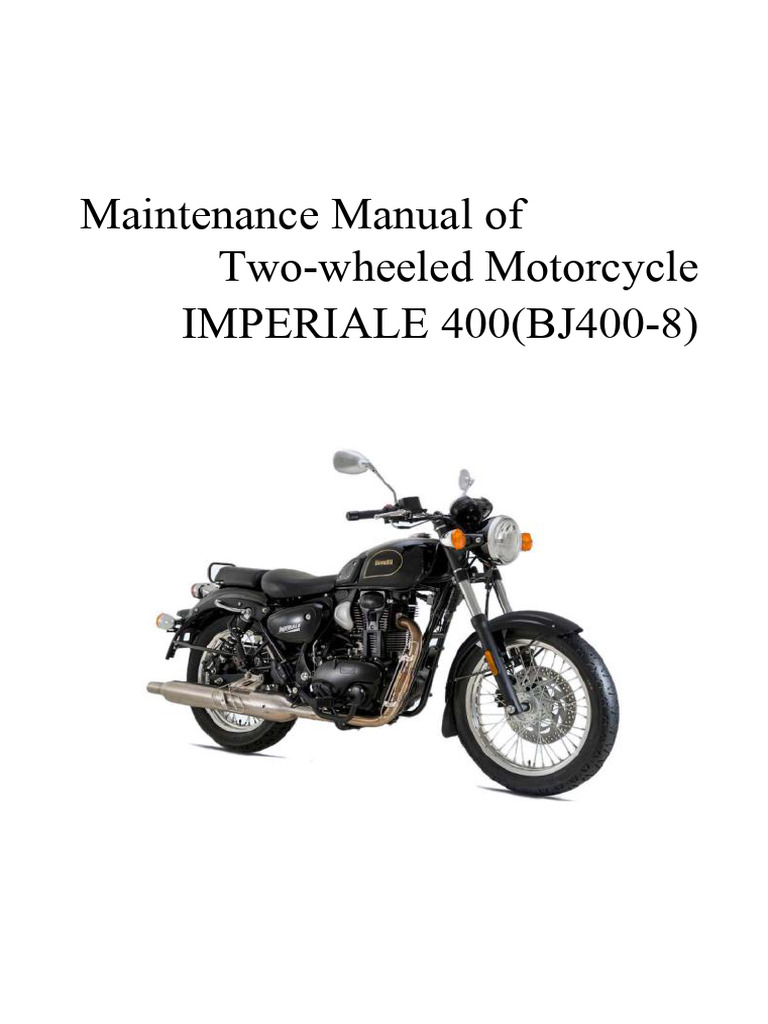 Benelli Imperiale 400 Maintenance Manual | PDF | Fuel Injection
