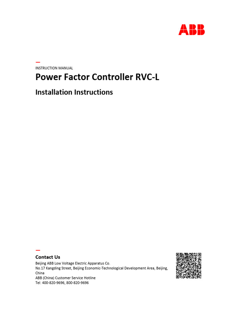 RVC-L Power Factor Controller Manual | PDF | Capacitor | Ac Power