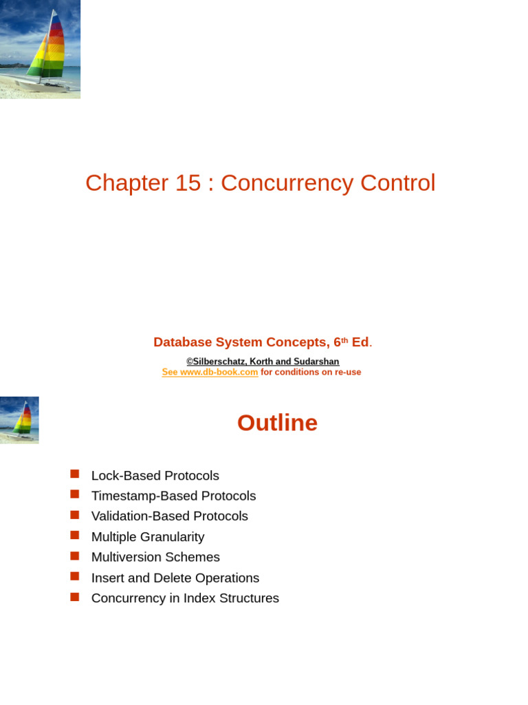 Ch15Concurrency Control | PDF | Database Transaction | Synchronization