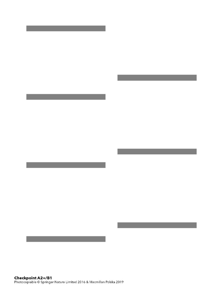 Checkpoint A2 B1 Short Tests Answer Key Pdf