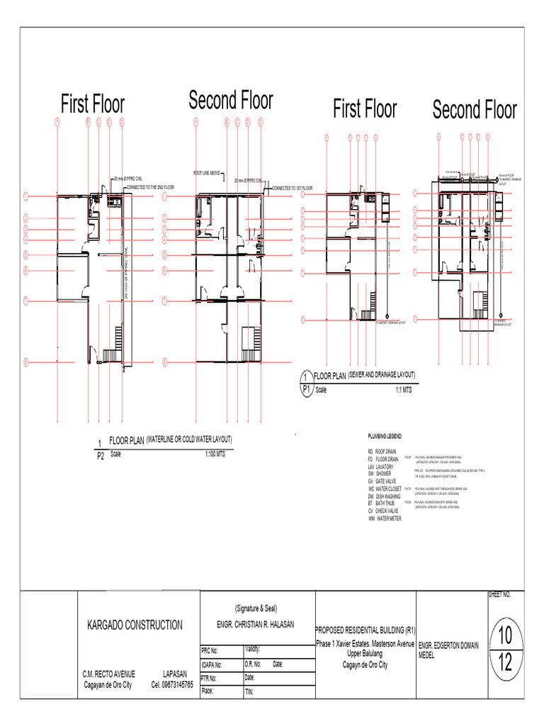 Plumbing Water Line Layout Plan | PDF | Environmental Engineering ...