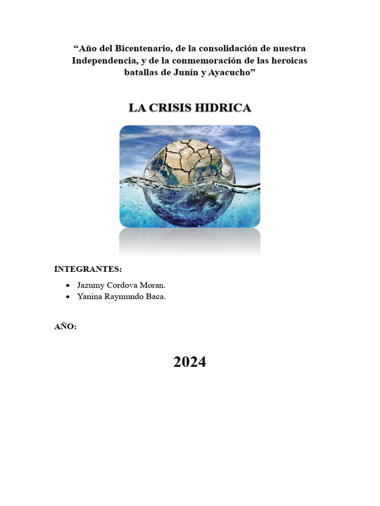 Crisis Hídrica en Perú: Causas y Soluciones | PDF | Escasez de agua | Agua