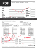 KET Reading and Writing Answer Sheet | PDF
