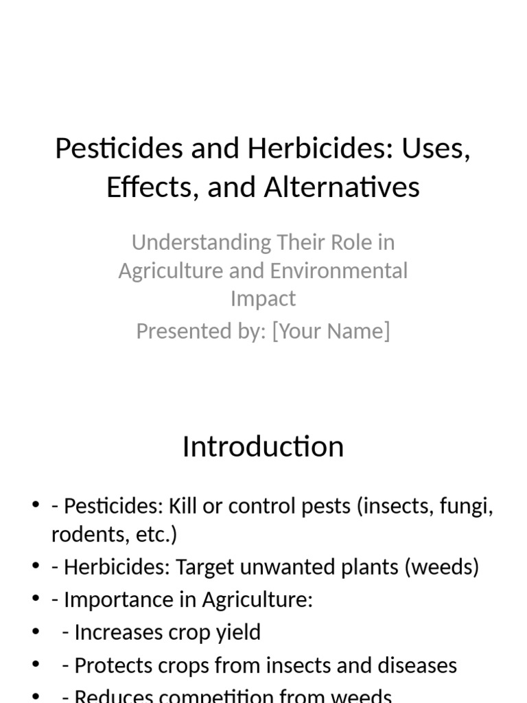Pesticides And Herbicides Presentation Pdf