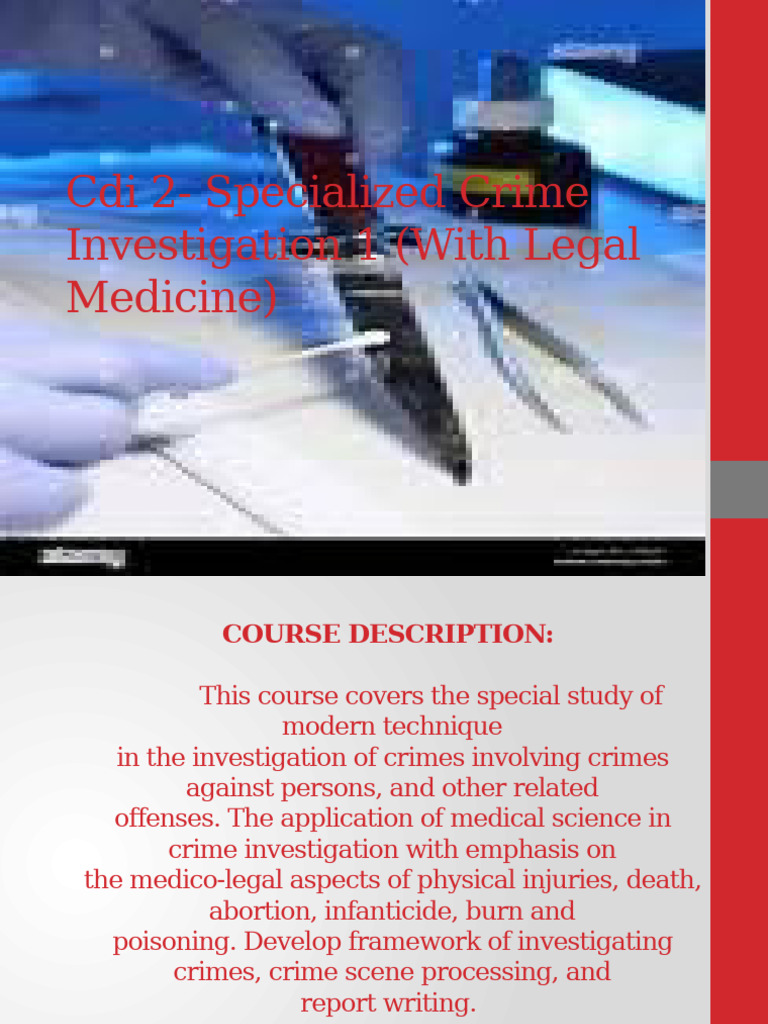 Specialized Crime Investigation Course | PDF | Miranda Warning | Crime ...
