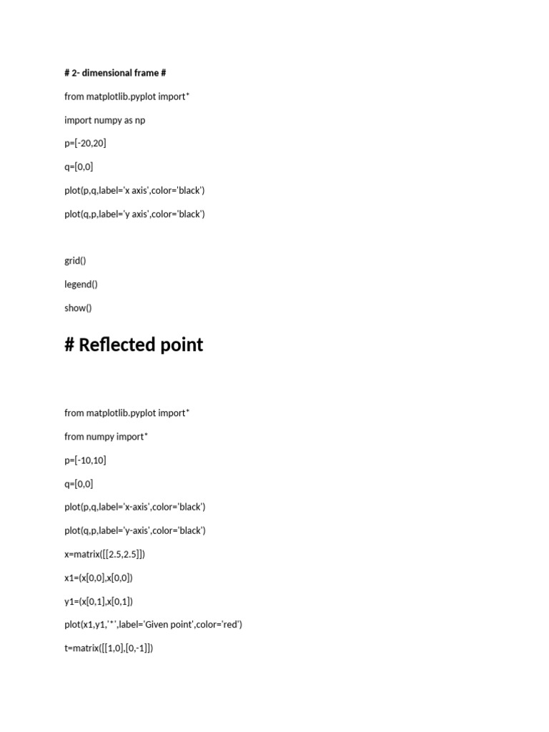 2D Transformations with Matplotlib | PDF | Cartesian Coordinate System ...