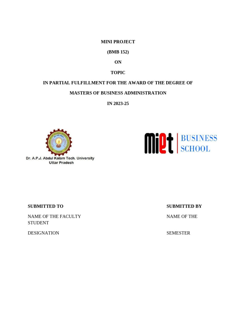 Templet For Mini Project | PDF
