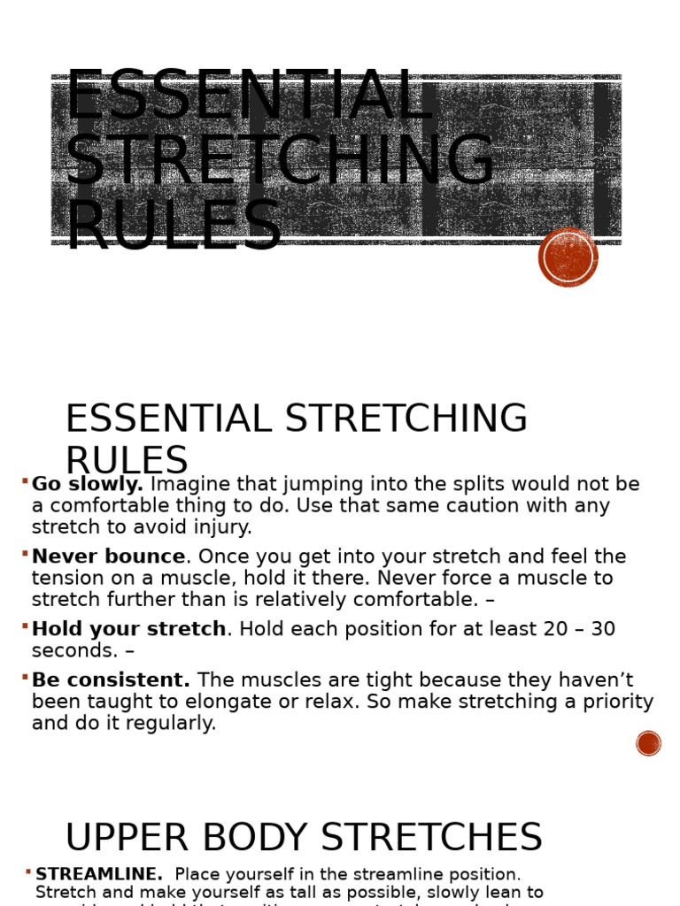 Essential Stretching Techniques Guide | PDF | Hand | Foot