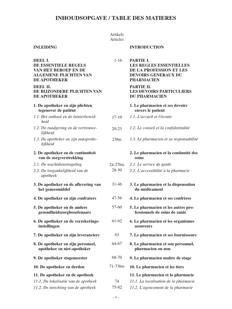 01 FR NL Code de Deontologie Pharmaceutique Code Farmaceutische ...