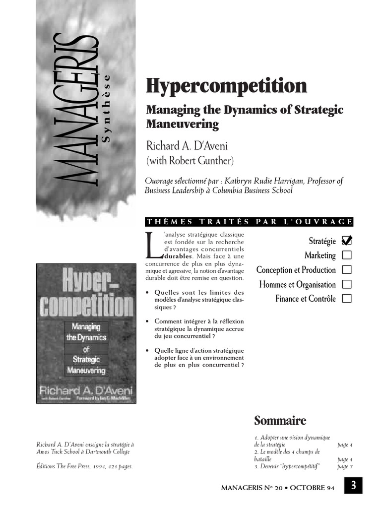 Hypercompetition et Stratégie Dynamique | PDF | Économie | Marché ...