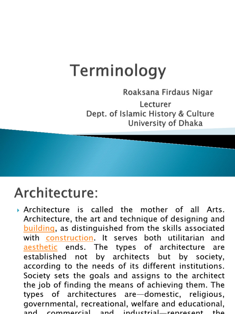 Mosque Architecture Terminology | PDF