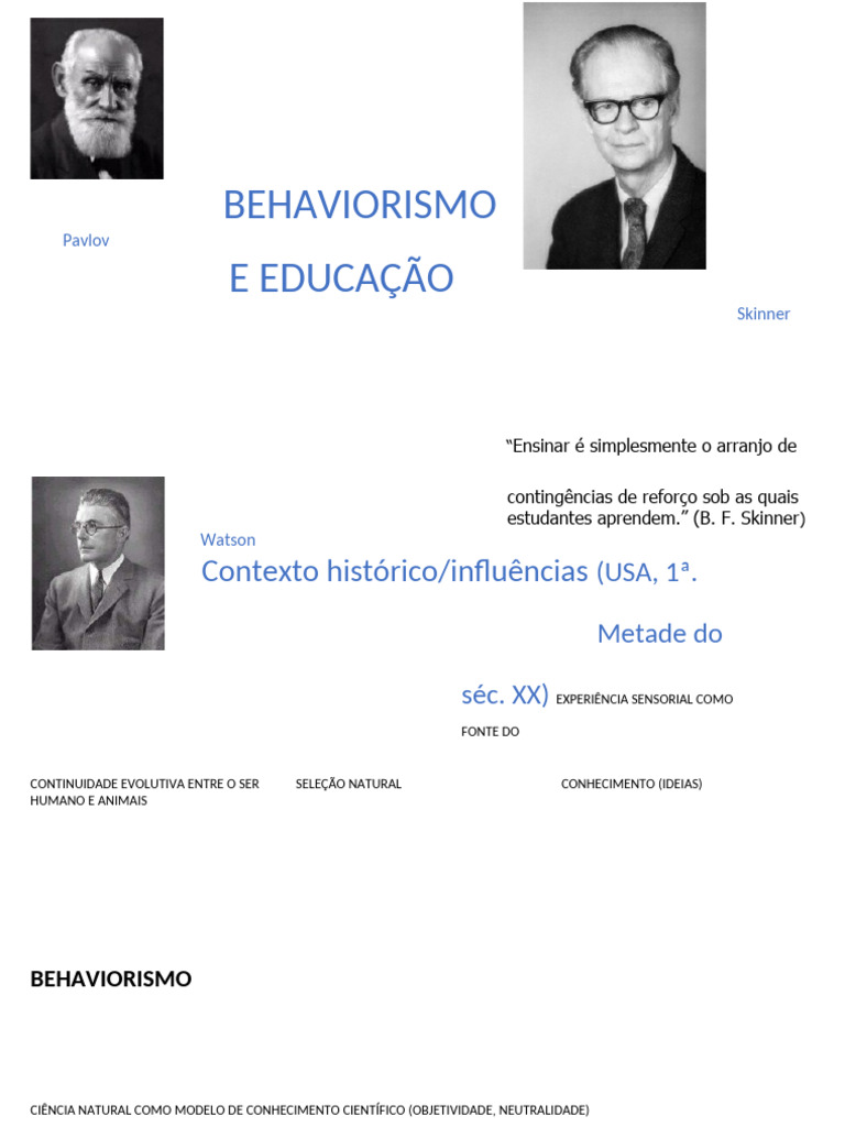 Behaviorismo na Educação: Teorias e Práticas | PDF | Condicionamento ...