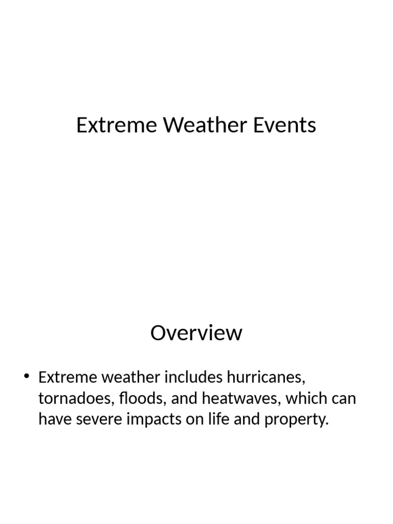 Extreme Weather Events | PDF