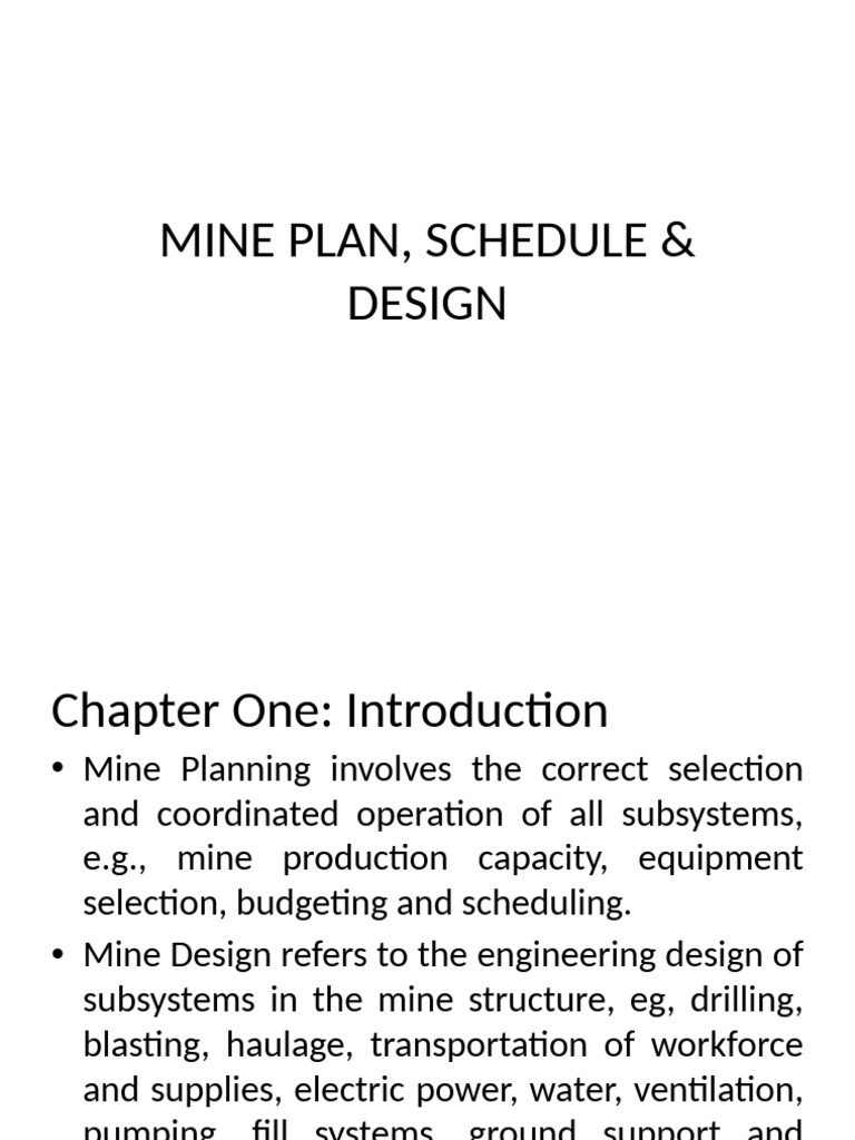 Mine Planning and Design Overview | PDF | Mining | Road