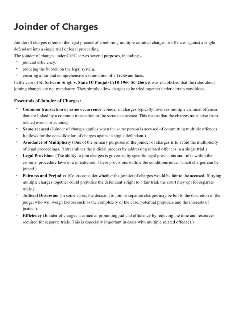 Joinder of Charges | PDF