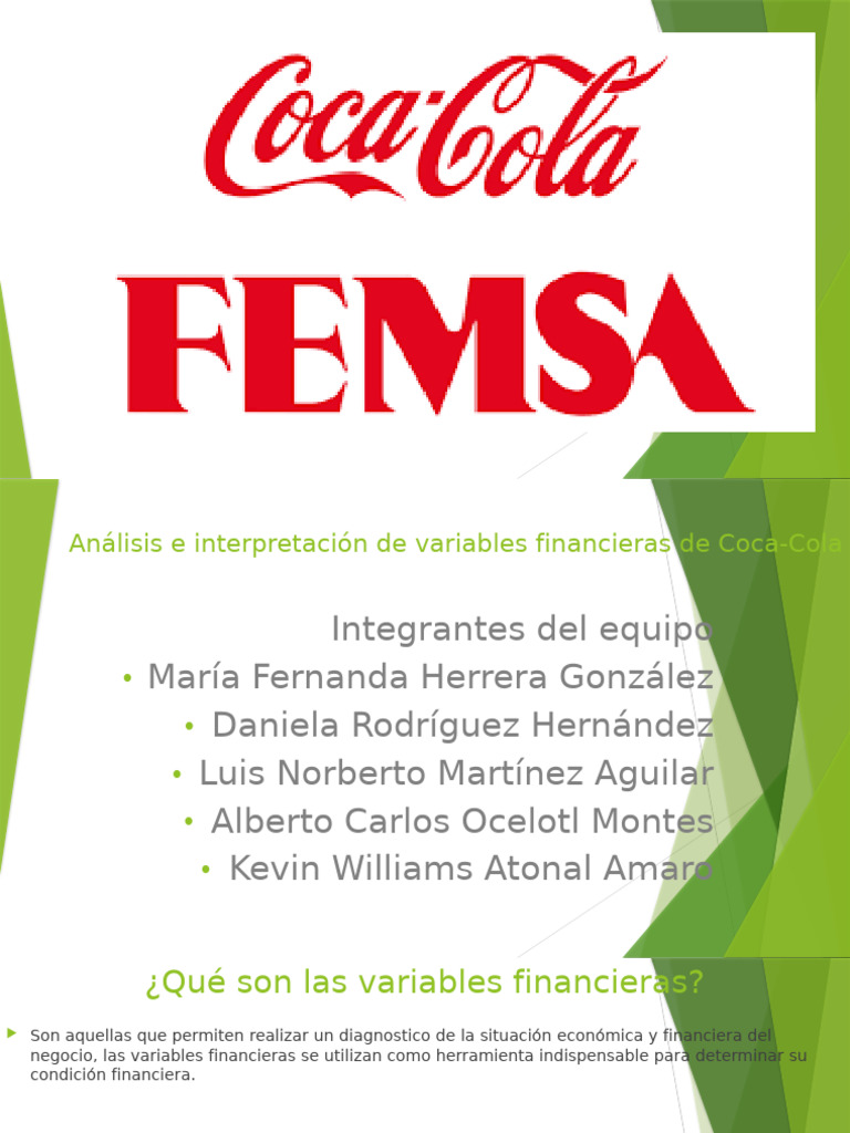 Análisis e Interpretación de Variables Financieras de Coca-Cola | PDF ...