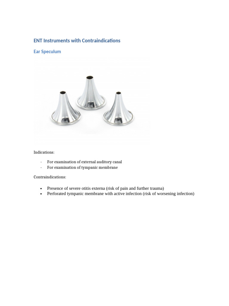 ENT Instruments (TS) | PDF | Surgical Specialties | Clinical Medicine
