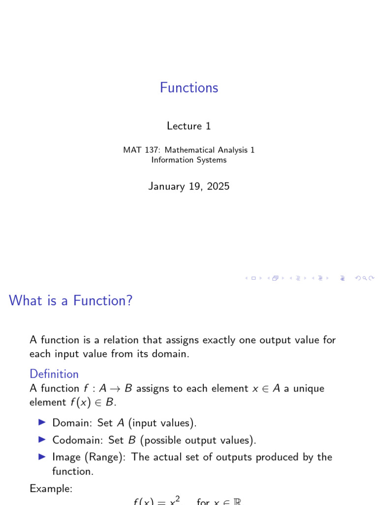 Math Analysis: Functions Lecture | PDF | Function (Mathematics ...