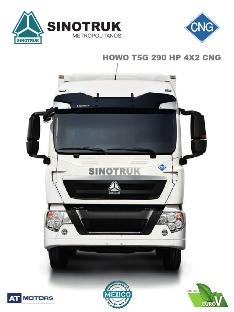 HOWO T5G 290 HP 4X2 CNG Especificaciones | PDF | Eje | Embrague