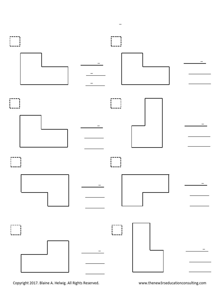 Find The Missing Dimensions: L - Shaped Polygons | PDF