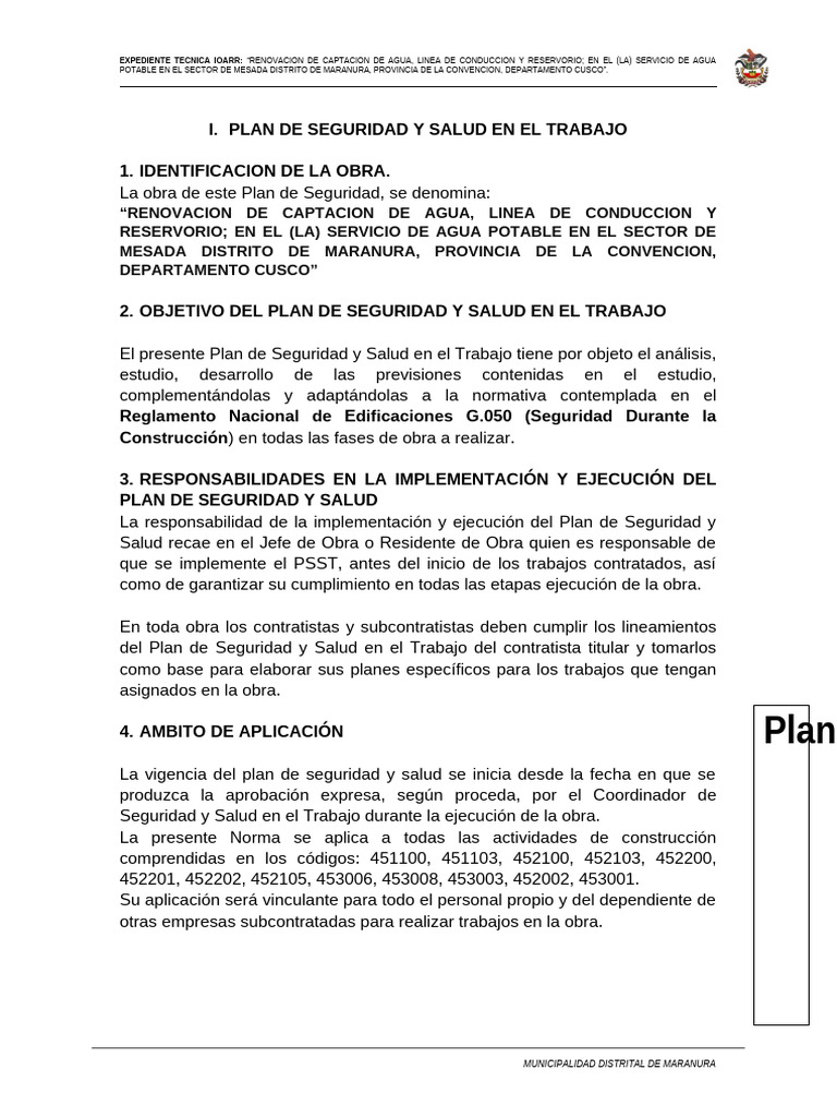 Plan de Seguridad para Renovación de Agua | PDF | Encendiendo ...