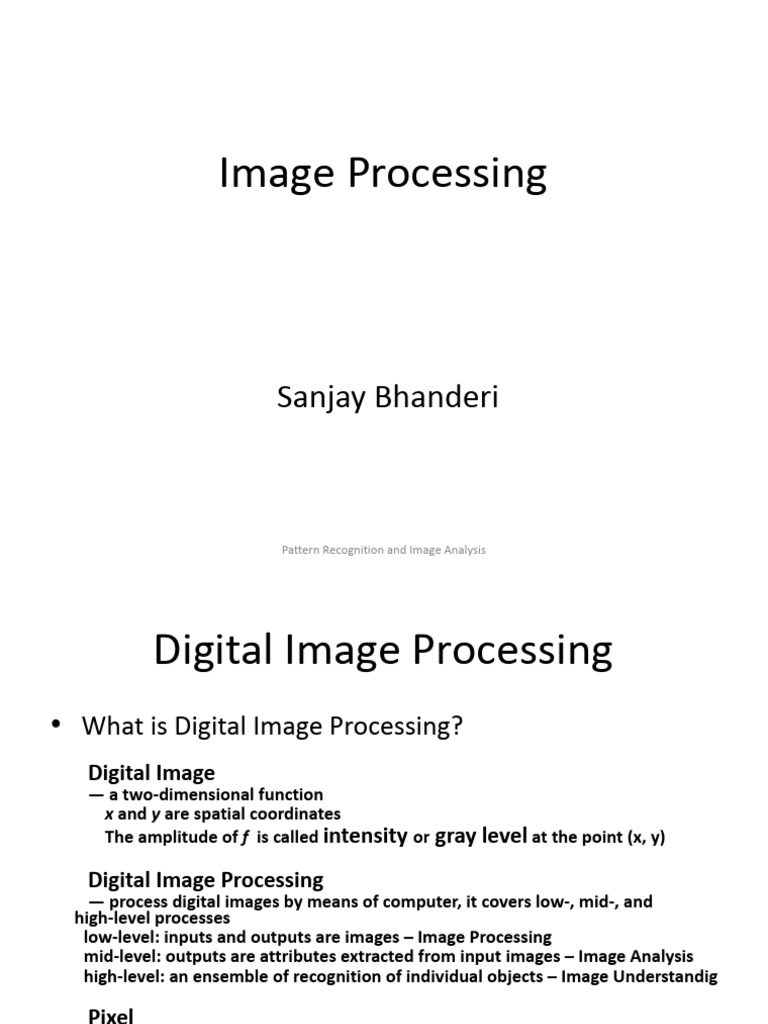 Digital Image Processing Techniques | PDF | Digital Image | Pattern ...
