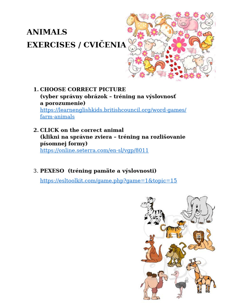 ANIMALS Worksheet | PDF