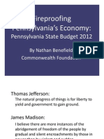Fireproofing Pennsylvania'S Economy:: P L Isttbdt2012 Pennsylvania State Budget 2012