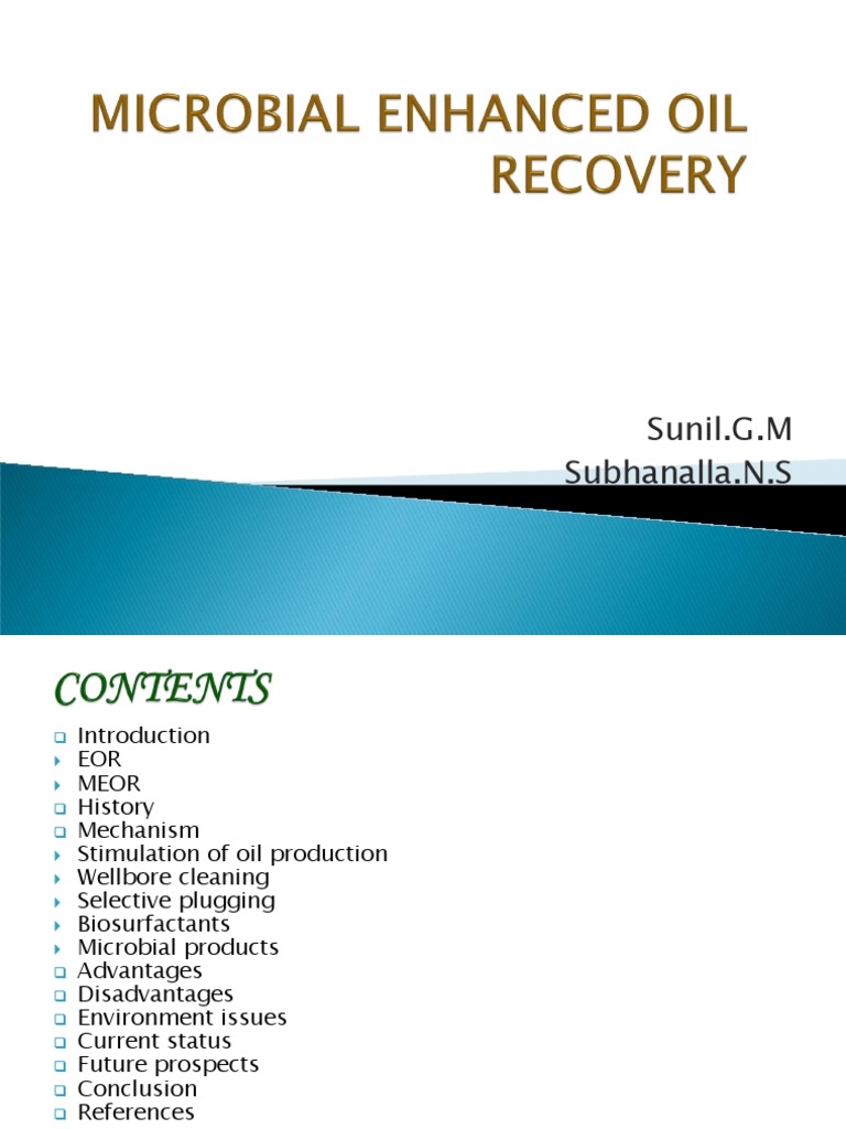 Microbial Enhanced Oil Recovery Petroleum