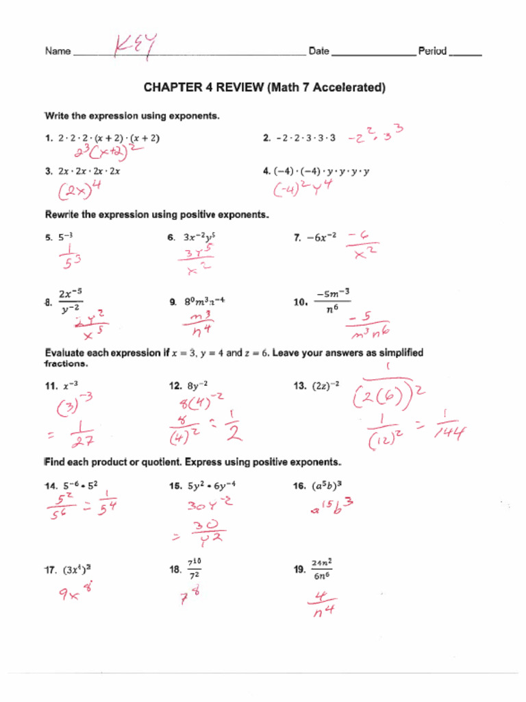 Key M7A Ch4 Review Test 2024 | PDF