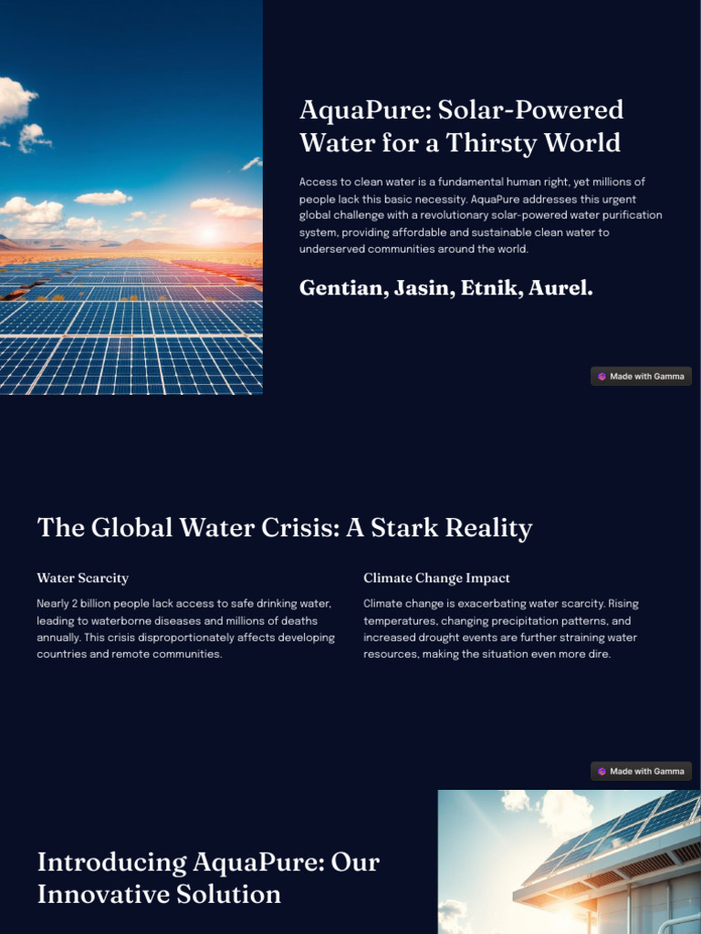 AquaPure: Solar Water for All | PDF | Water Purification | Water