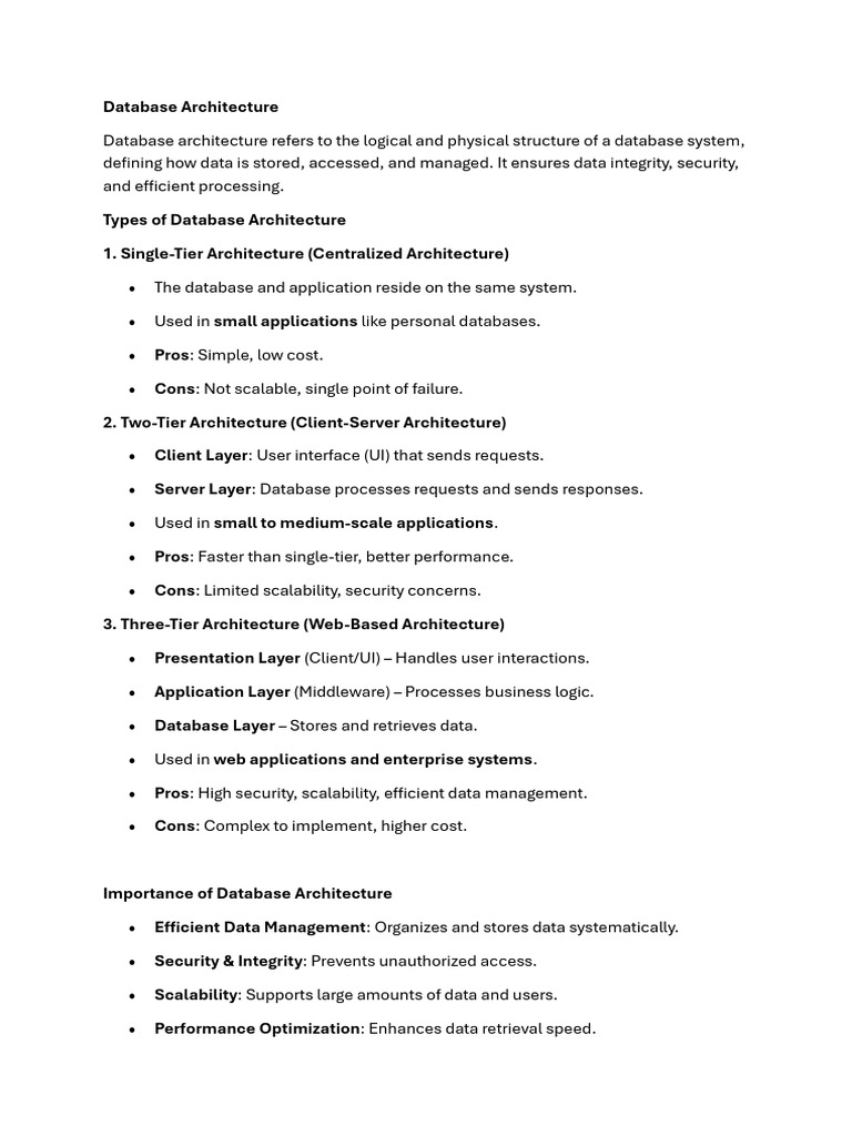 Overview of Database Architecture Types | PDF