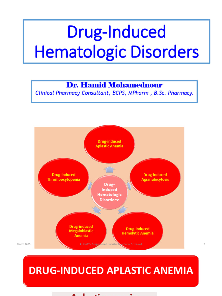 Drug-Induced Hematologic Disorders Guide | PDF | Anemia | Medicine