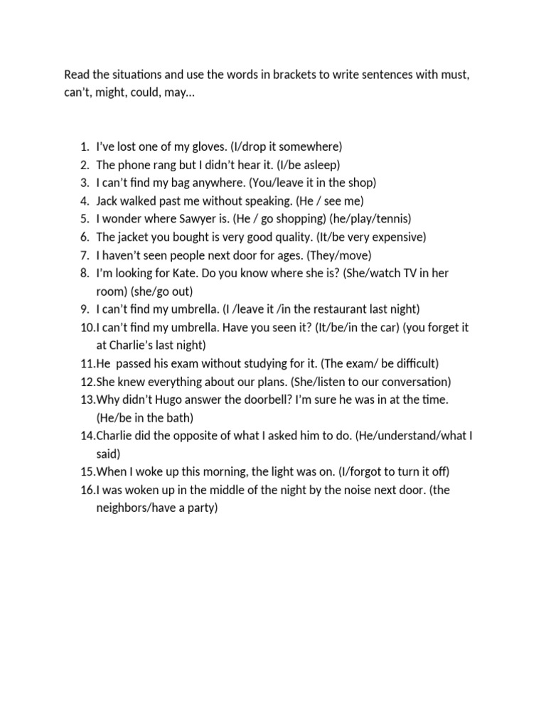 Modals For Speculation | PDF