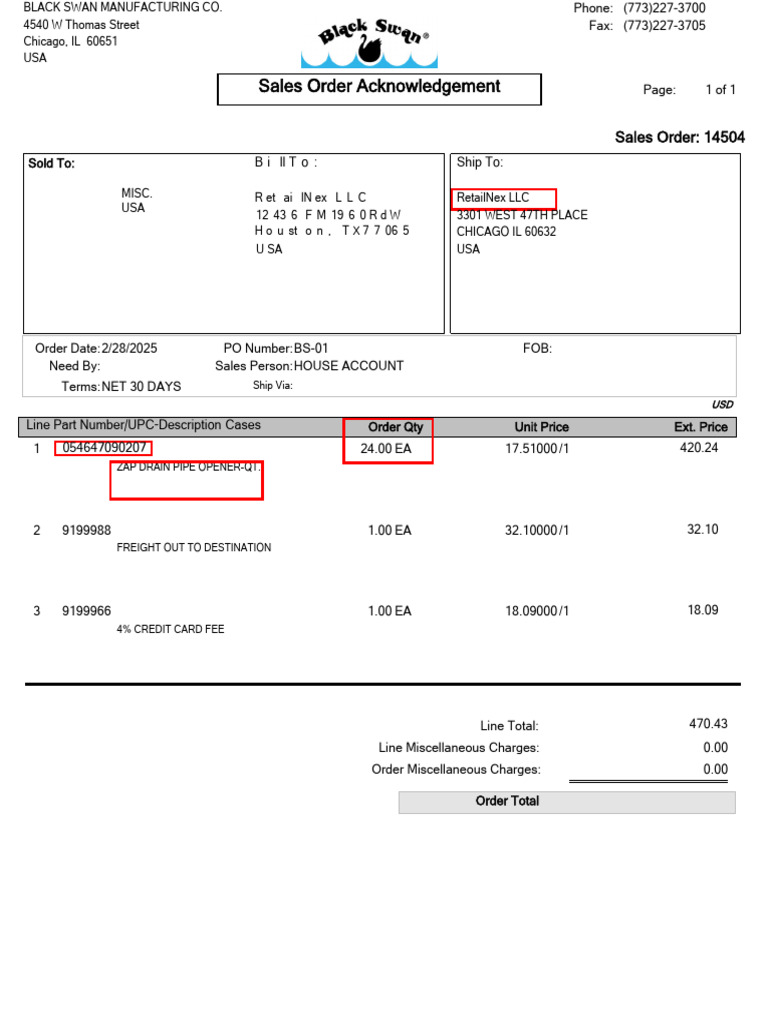 Sales Order Acknowledgement 14504 | PDF